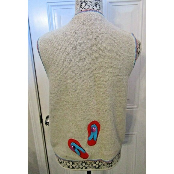 Bellepointe Sweater Vest Flip Flops Linen Cotton Blend Beach Sandals Womens Sz S - Picture 5 of 6